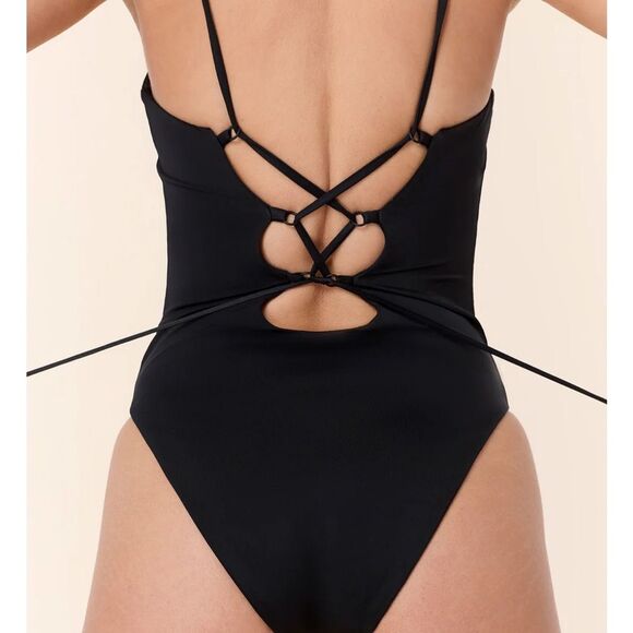 Andie The Cabarete One Piece Swimsuit Black size L NWT - Picture 3 of 9